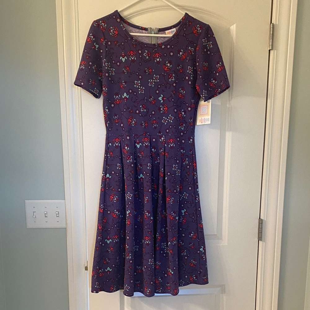 LuLaRoe Purple Floral Midi Dress